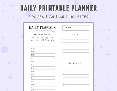 Daily Planner Printable 2023 | Digital Daily Planner