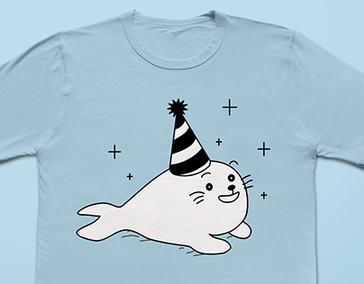 T-shirt design: Party seal