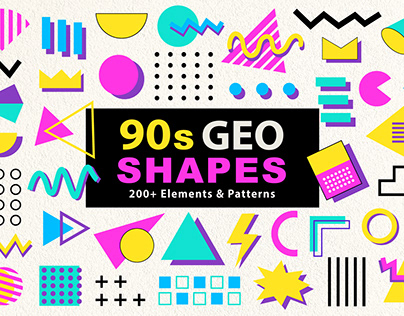 200+ Geometric 90s Graphics Bundle