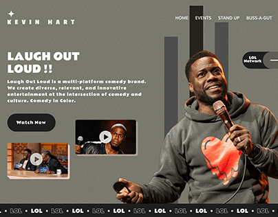 Landing Page of Favourite Comedian UI