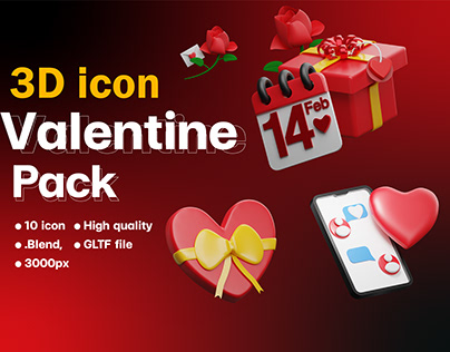 Valentine 3D icon pack