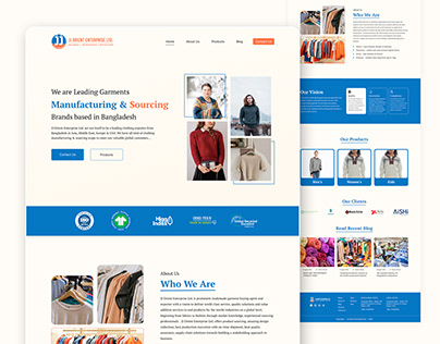 Landing page Design for Garments Company.