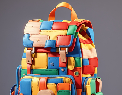 Backpack inspired by building blocks