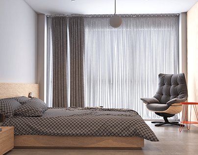 Bed Room Interior Design rendering & lighting
