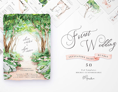 Forest Wedding Invitations Bundle 50 templates
