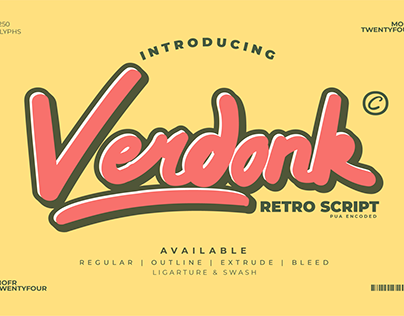 Project thumbnail - Verdonk - A Retro Script Font