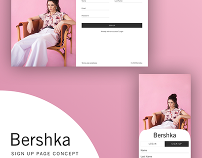 Sign up Bershka concept