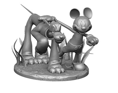 MICKEY MOUSE AND PLUTO FOR 3D PRINT STL