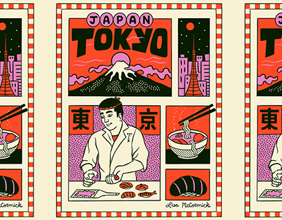 Tokyo Travel Poster Illustration