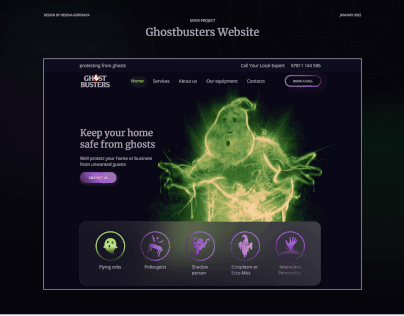 Ghostbusters Website/ Website Design/ Glassmorphism