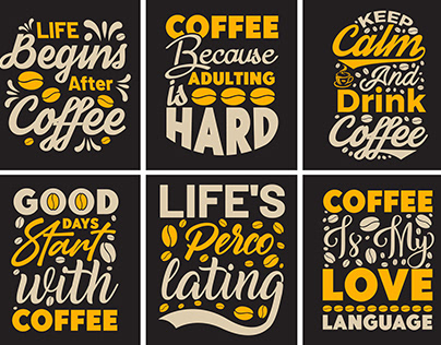 Typography Coffee T-Shirt Design, Coffee tee