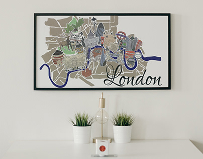 Illustrated map of London