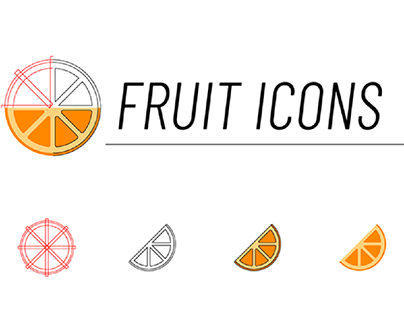 Geometric fruit icons