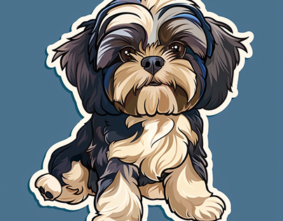 Adorable Dog Sticker Created With AI