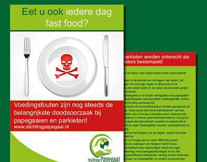 Flyer: voedingsfouten Stichting Papegaai