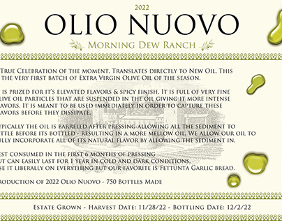 Olive Oil & Honey Fact Sheets