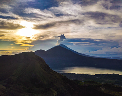 Mountain Agung view from Batur