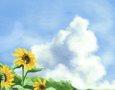 Project thumbnail - Sunflowers, Digital Drawing