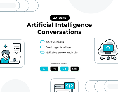 AI Conversations Icons - Filled Line