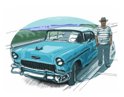 Chano with a ‘56 Chevy