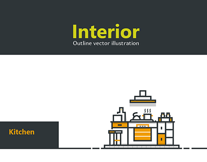 Interior. Outline vector illustration