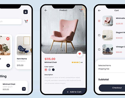 Furniture eStore – Mobile App UI