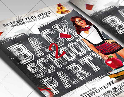 Back 2 School Party Flyer - PSD Template