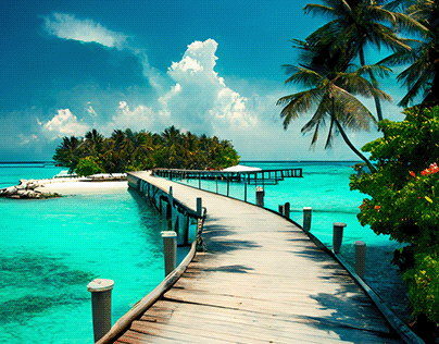 Natural Beauty of Maldives Island Beach