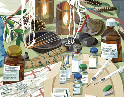 Chronic fatigue syndrome editorial illustrations