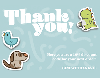 Thank you card // Etsy Shop @GineweCrafts