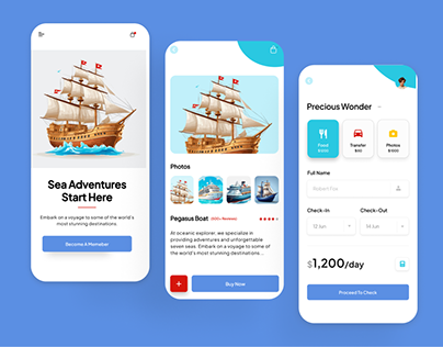 Online ship booking app design