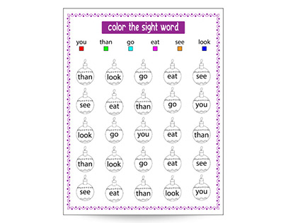 color the sight words