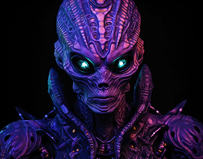 Blacklight Cyberpunk Alien