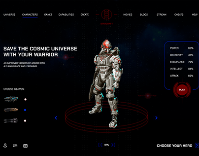 Design of home page - STARCRAFT