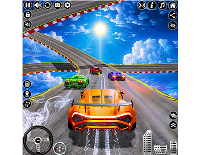 Ramp Race Car Game Icons 1-3