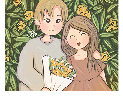 flower cute couple