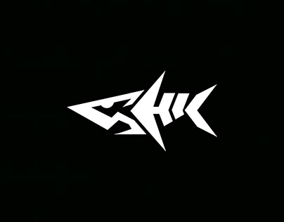 shk + shark logo concept