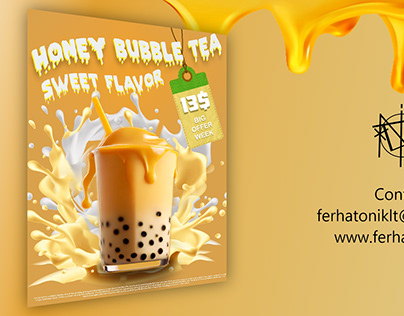 Bubble Tea Brand Poster Design