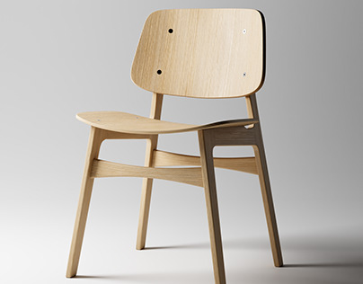 Soborg Wood Chair / 3D Realistic Render