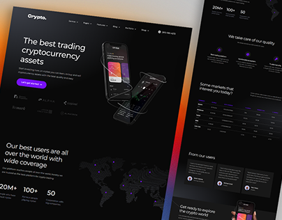 Cryptocurrency Trading Landing Page Design | UI Design
