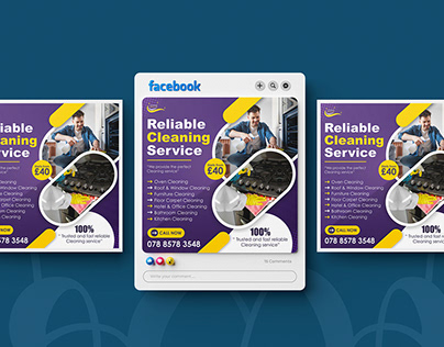 Reliable Cleaning Service Social Media Post design
