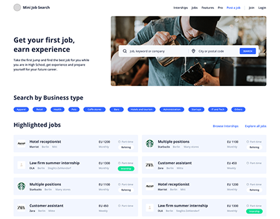Concept for students job search