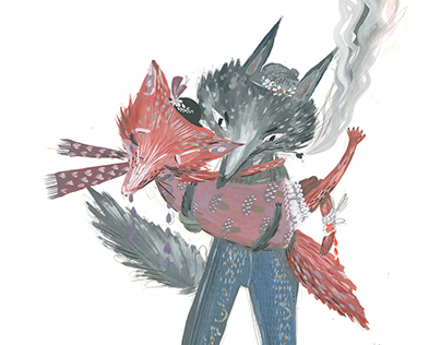 fox and wolf (illustration)