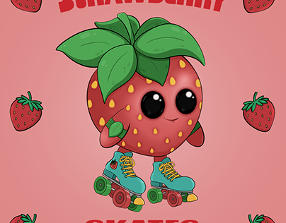 Strawberry Skates Sticker