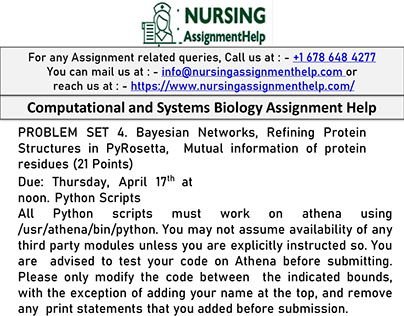 Computational and Systems Biology Assignment Help