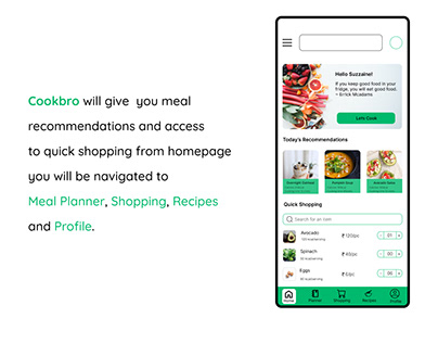 Cookbro, A recipe app with inbuilt meal planner