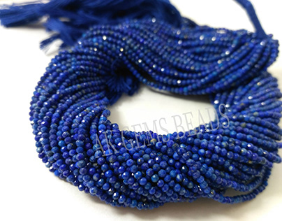 3mm Natural Micro Lapis Lazuli Rondelle Gemstone Beads