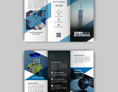 Trifold brochure design template.