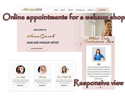 Online appointments for a makeup shop.