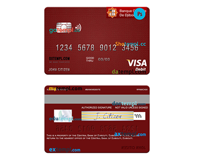 Djibouti Central Bank of Djibouti visa debit card